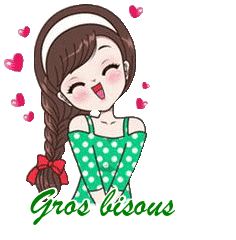 Gif animé gros bisous fille